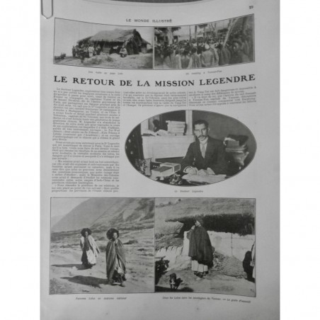 1912 MI LEGENDRE MISSION DOCTEUR YUNNAN LOLOS ETUDE