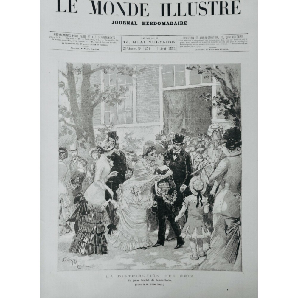 1881 MI SAINTE BARBE LAUREAT DISTRIBUTION PRIX