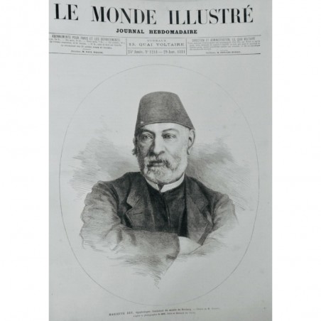 1881 MI MARIETTE BEY EGYPTOLOGUE MUSEE BOULACQ FONDATEUR PORTRAIT