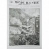 1881 MI NICE THEATRE INCENDIE FACADE FLAMME CADAVRE EGLISE