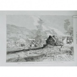 1881 MI CANADA INCENDIE QUEBEC RUINE FUMEE