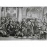 1860 I NAPLES CAFÉ EUROPE BUVEURS HOMMES SERVEUR CIGARE FUMER GARDE