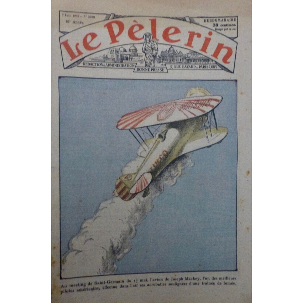 1936 LP AVIATION MEETING SAINT GERMAIN JOSEPH MACKEY PILOTE ACROBATIE