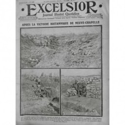 1915 IN GRANDE GUERRE NEUVE LA CHAPELLE ANGLAIS REGIMENT MIDDLESEX 2 JOURNAUX