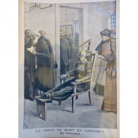 1899 PJ EXECUTION PEINE MORT CHAISE ELECTRIQUE CONDAMNÉ ELECTROCUTION AMERIQUE