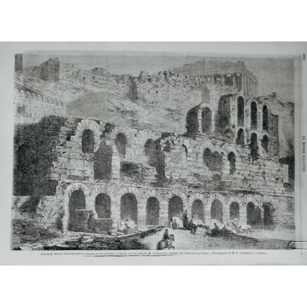 1861 MI ATHENES RUINE THEATRE D'HERODE ATTICUS DECOUVERTE CRISTOPOULOS