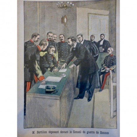 1899 PJ AFFAIRE DREYFUS BERTILLON DEPOSITION CONSEIL GUERRE RENNES