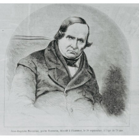 1861 MI JEAN-BAPTISTE NICCOLINI POETE FLORENCE DECES PORTRAIT