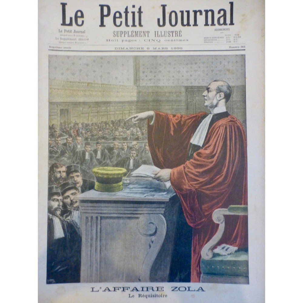 1898 PJ AFFAIRE ZOLA TRIBUNAL JUGE INSTRUCTION REQUISITOIRE VERDICT