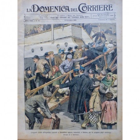 1906 DC GENES ITALIE EMIGRATION ARGENTINS QUAI BATEAU PORT