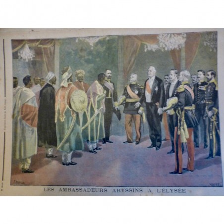 1898 PJ ABYSSINIE AMBASSADEUR ABYSSIN PARIS ELYSEE PRESIDENT REPUBLIQUE