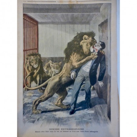 1908 PJ LION MENAGERIE HOMME SUICIDE CAGE DEVORÉ