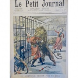 1900 PJ LION MENAGERIE DOMPTEUR MARCK DEVORÉ FAUVE CROC