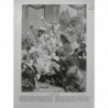 1886 LE ROI BOIT FESTIN CONVIVE CHANSON TROMPETTE TAMBOUR FETE ROIS 3 JOURNAUX