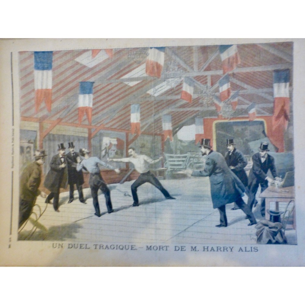 1895 PJ DUEL TRAGIQUE MORT HARRY ALIS EPEE CONFLIT POLITIQUE