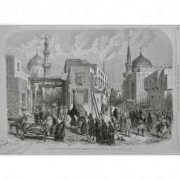 1865 I EGYPTE CAIRE VIEUX QUARTIER CHOLERA AMBULANCE CONSULAT FRANCE VICTIME