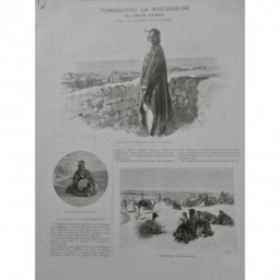 1896 TOMBOUCTOU DESERT COMMERCE VIE JOUEUSE VIOLON CHAMEAUX NIGER 3JOURNAUX