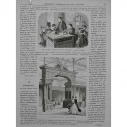 1867 EXPOSITION FABRIQUE HUILE FOIE MORUE METIERS SAVON PARFUME ETOFFE 7JOURNAUX