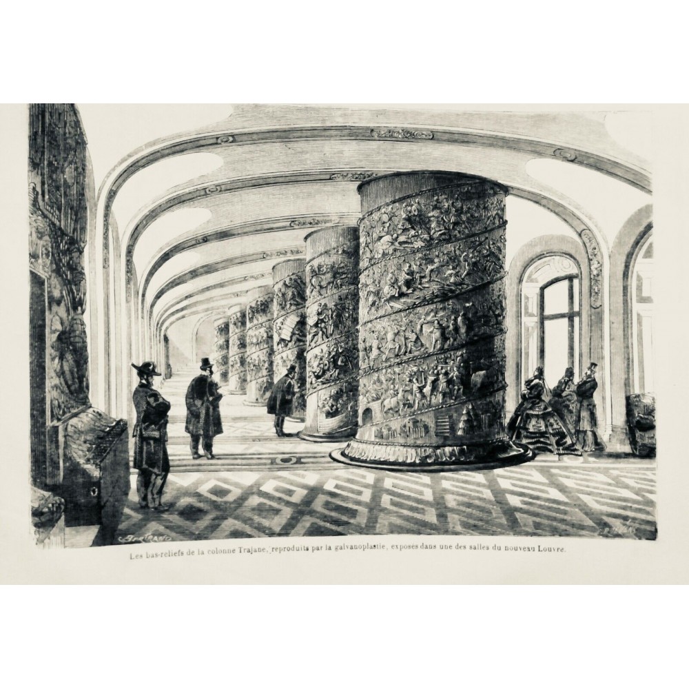 1865 MI LOUVRE COLONNE TRAJANE REPRODUCTION GALVANOPLASTIE