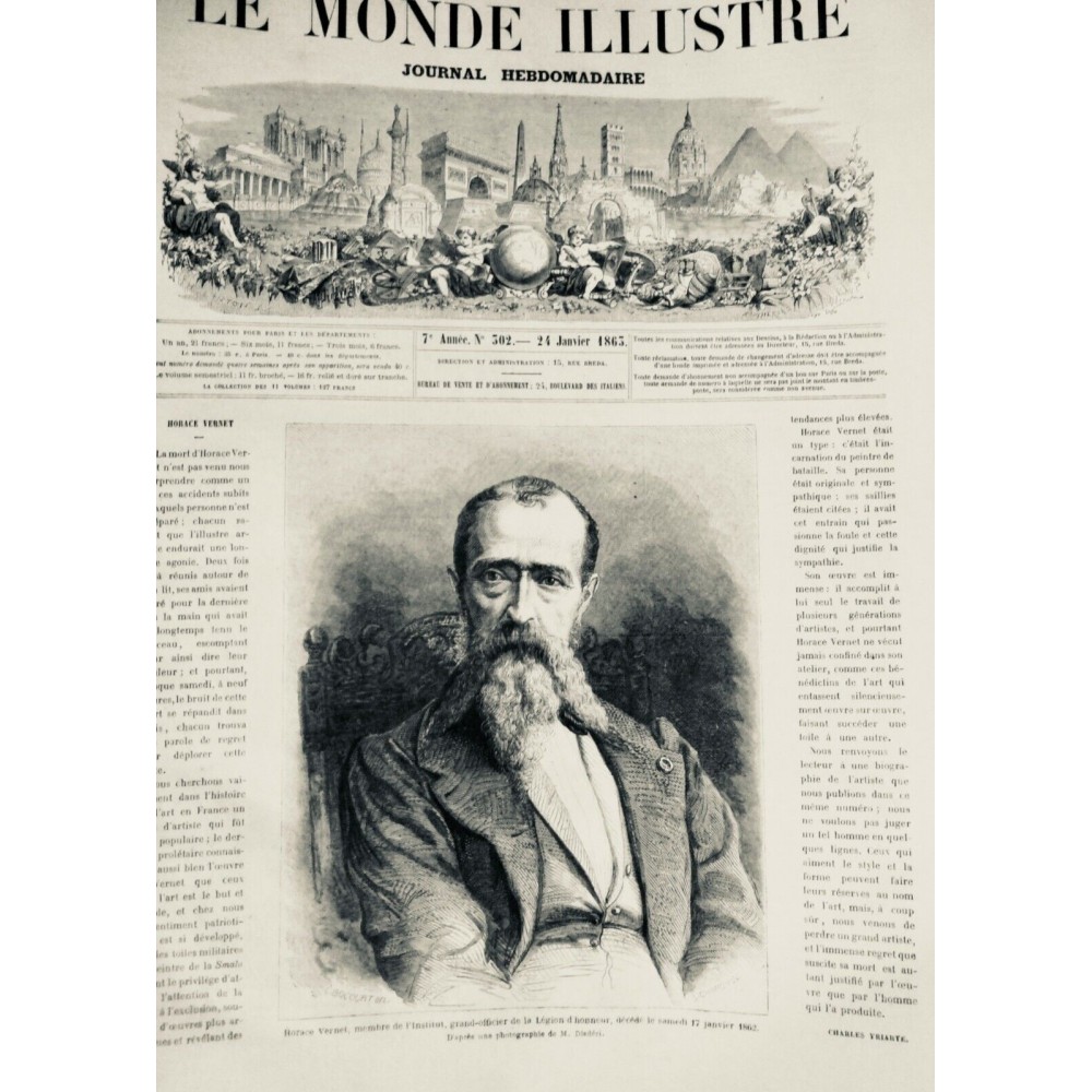 1867 MI HORACE VERNET DECES VIE BIOGRAPHIE PORTRAIT