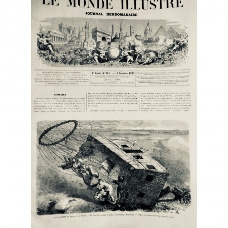 1867 MI BALLON CATASTROPHE GEANT NACELLE HANOVRE CORDES