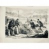 1867 MI GUERRE AMERIQUE POSE FIL TELEGRAPHIQUE TRANSMISSION COMBAT