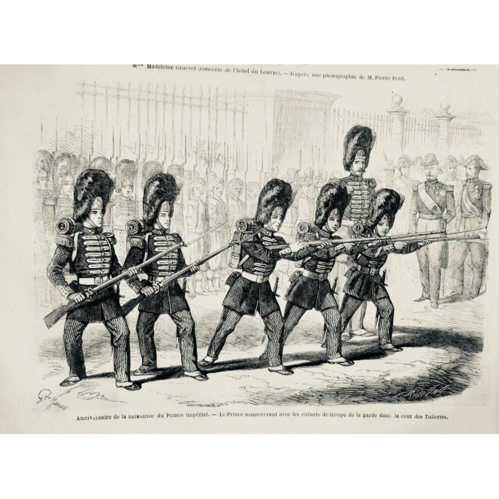 1867 MI PRINCE IMPERIAL ANNIVERSAIRE MANOEUVRES ENFANT TROUPES GARDE TUILERIES