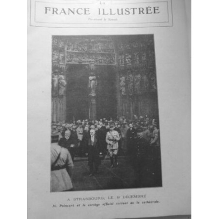 1918 FI GUERRE STRASBOURG POINCARÉ CORTEGE CATHEDRALE