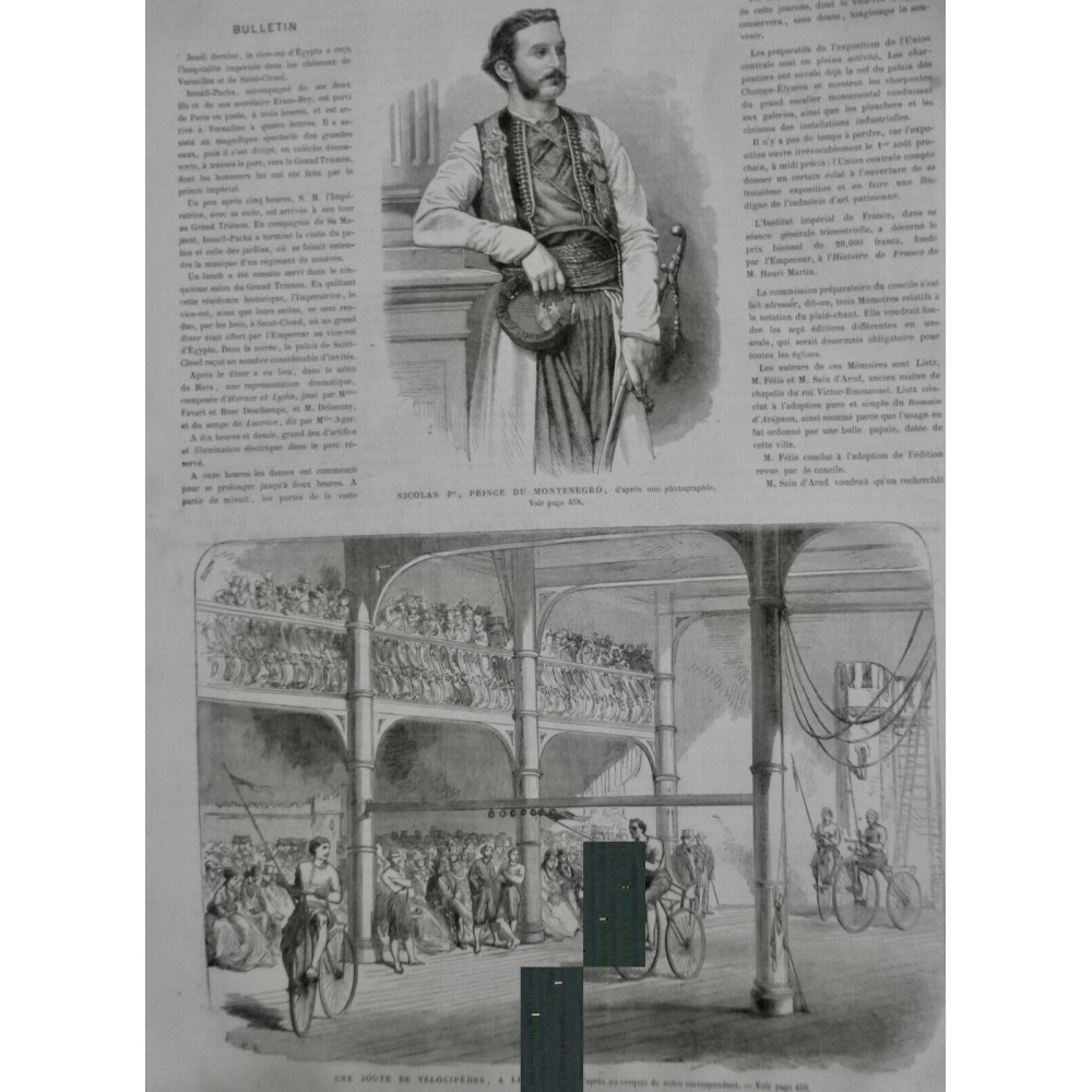 1869 UI VELOCIPEDE JOUTE LIVERPOOL VEHICULE TRANSPORT JEU BAGUE ANNEAU GRAVITÉ