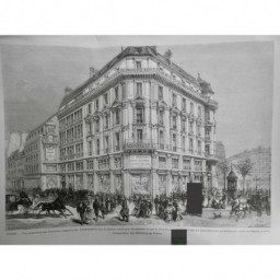 1874 I PARIS GRAND MAGASIN PRINTEMPS COMMERCE ASCENSEUR VIENNE 2 JOURNAUX