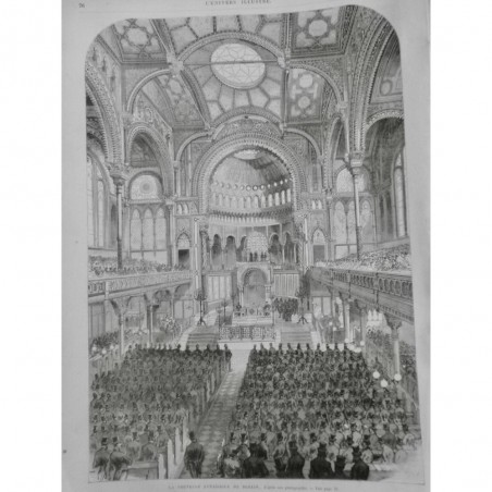 1867 UI JUDAÏCA BERLIN NOUVELLE SYNAGOGUE MESSE AUTEL RABIN