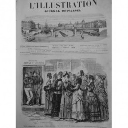 1874 I MI AMERIQUE FEMME CHANTER CANTIQUE CABARETIER DEBIT LIQUEUR 2 JOURNAUX