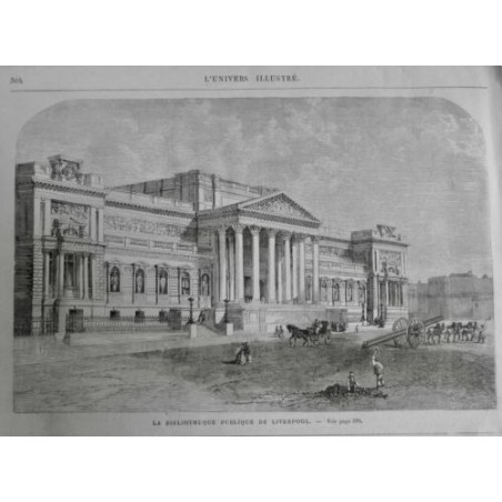 1872 UI BIBLIOTHEQUE PUBLIQUE LIVERPOOL ARCHITECTURE COLONNE