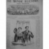 1874 MI AERONAUTE DURUOF FEMME BALLON TRICOLORE TRANSPORT DEPECHES NACELLE CADY