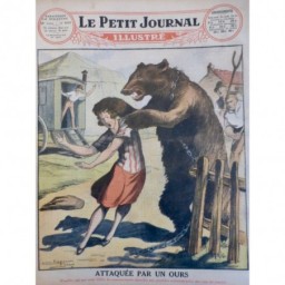 1872 OURS TRANSCAUCASE CHASSE ATTAQUE BOEUF JEUNE FILLE 3 JOURNAUX