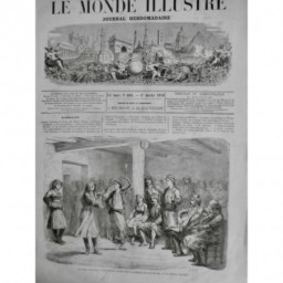 1870 MI COUTUME CANDIOTE NOCE DANSE NUPTIALE JEUNE COUPLE MISICIEN VIOLON CYTHAR