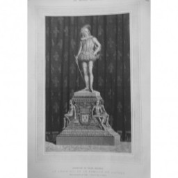 1874 MI PALAIS BOURBON EXPOSITION STATUE ARGENT LOUIS XIII FAMILLE LUYNES RUDE