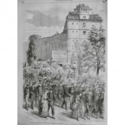 1870 MI PARIS DEPART GARDE MOBILE PASSAGE BAITAILLON POLYTECHNIQUE ECOLE DURAND