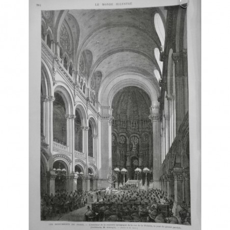 1874 MI JUDAÏCA MONUMENT PARIS SYNAGOGUE INTERIEUR JOUR GRAND PARDON ALDROPH