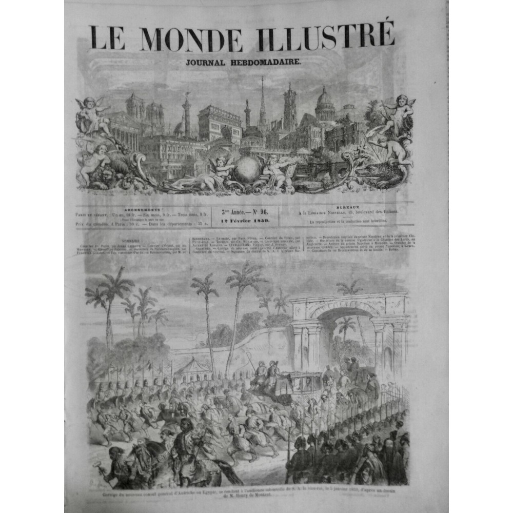 1859 MI EMPEREUR FRANCOIS JOSEPH EMPIRE AUTRICHE HONGRIE EGYPTE CORTEGE CONSUL