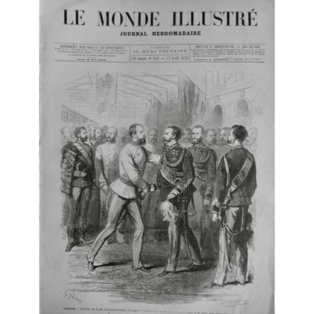 1875 MI EMPEREUR FRANCOIS JOSEPH EMPIRE AUTRICHE HONGRIE VENISE GARE ARRIVEE