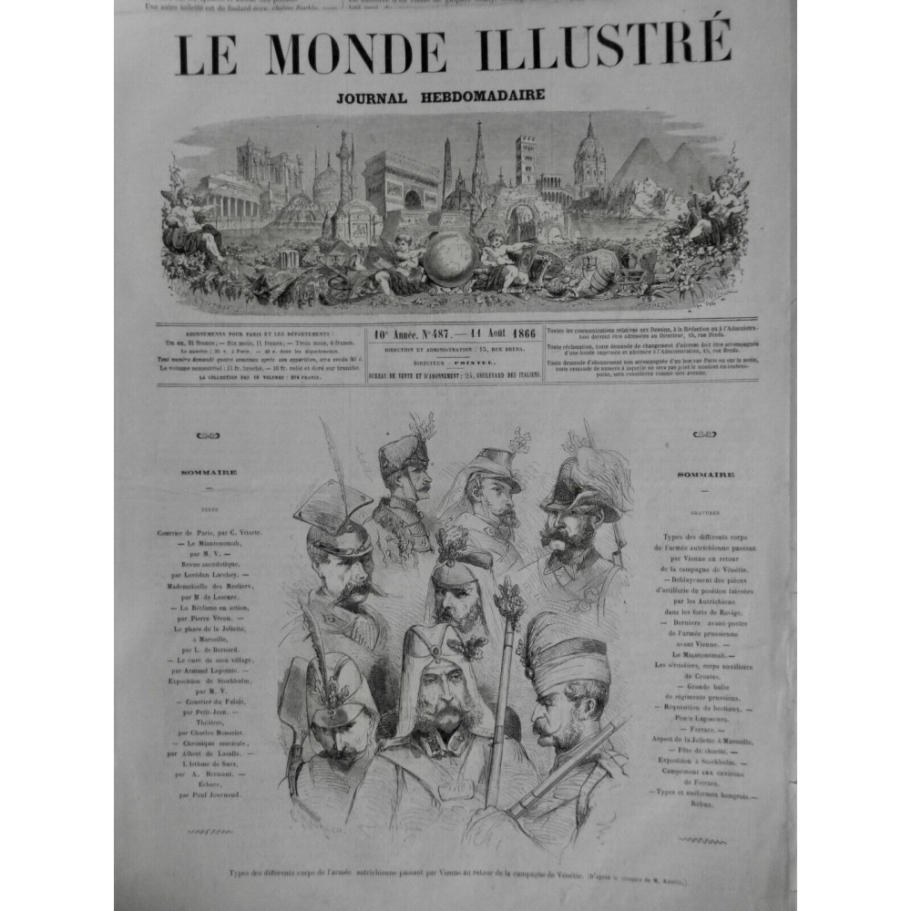 1866 MI EMPEREUR FRANCOIS JOSEPH EMPIRE AUTRICHE HONGRIE VIENNE VENETIE ARMEE