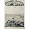 1863 MONDE MUSULMAN ISLAM EGYPTE ALEXANDRIE PALAIS CROQUIS DILLON