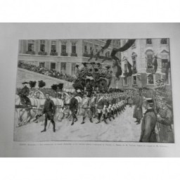 1889 MI RODOLPHE VIENNE FUNERAILLE PRINCE CORTEGE DESSIN TINAYRE