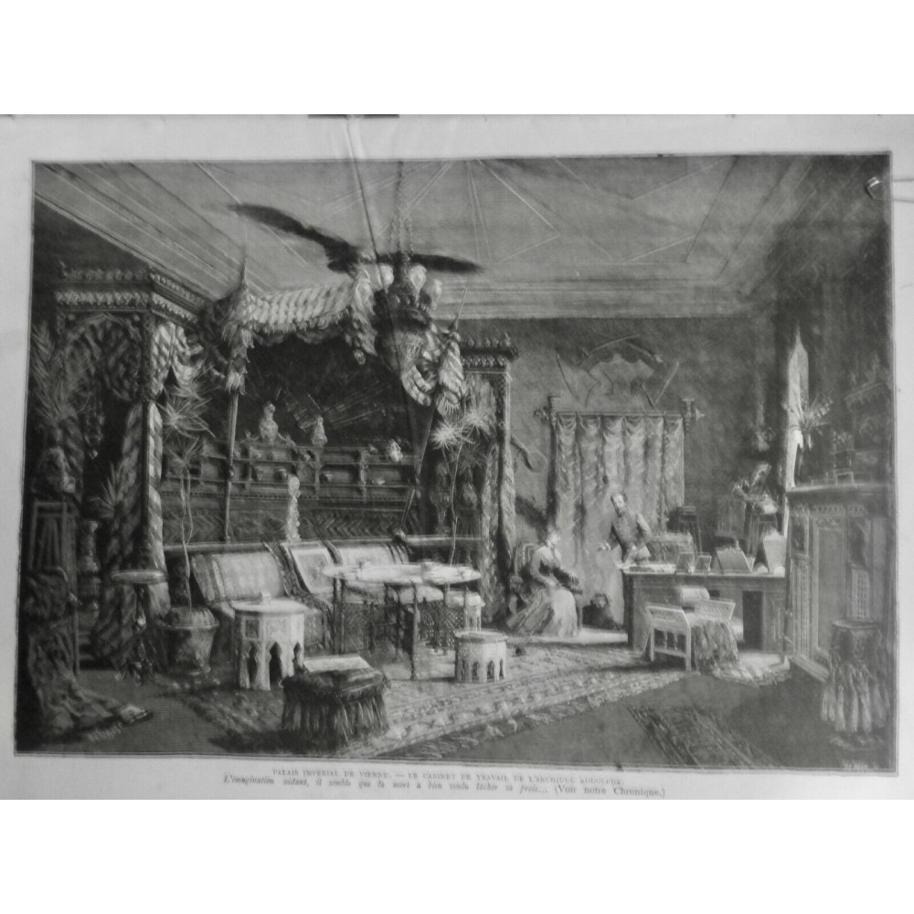 1890 EI RODOLPHE CABINET TRAVAIL ARCHIDUC PALAIS IMPERIAL VIENNE