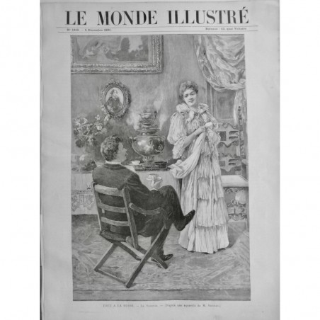 1891 MI RUSSIE SAMOVAR THÉ VAPEUR BOISSON THEIERE