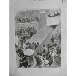 1891 MI PARIS CHAMPS ELYSEES CIRQUE PISTE ORCHESTRE ACCROBATIE EQUESTRE