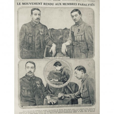 1915 GRANDE GUERRE MUTILE MEMBRE PARALYSE GYMNASTIQUE REEDUCATIVE 2 JOURNEAUX