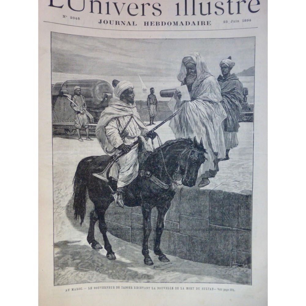 1894 UI MAROC GOUVERNEUR TANGER DEPECHE MORT SULTAN MOULEY HASSAN