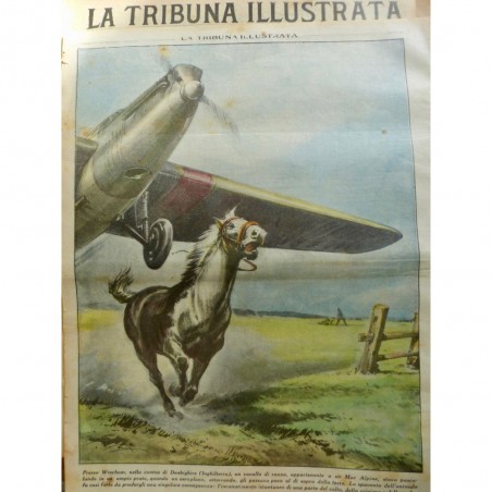 1932 TI AVIATION AEROPLANE ANGLETERRE VOL BASSE ALTITUDE CHEVAL COURSE